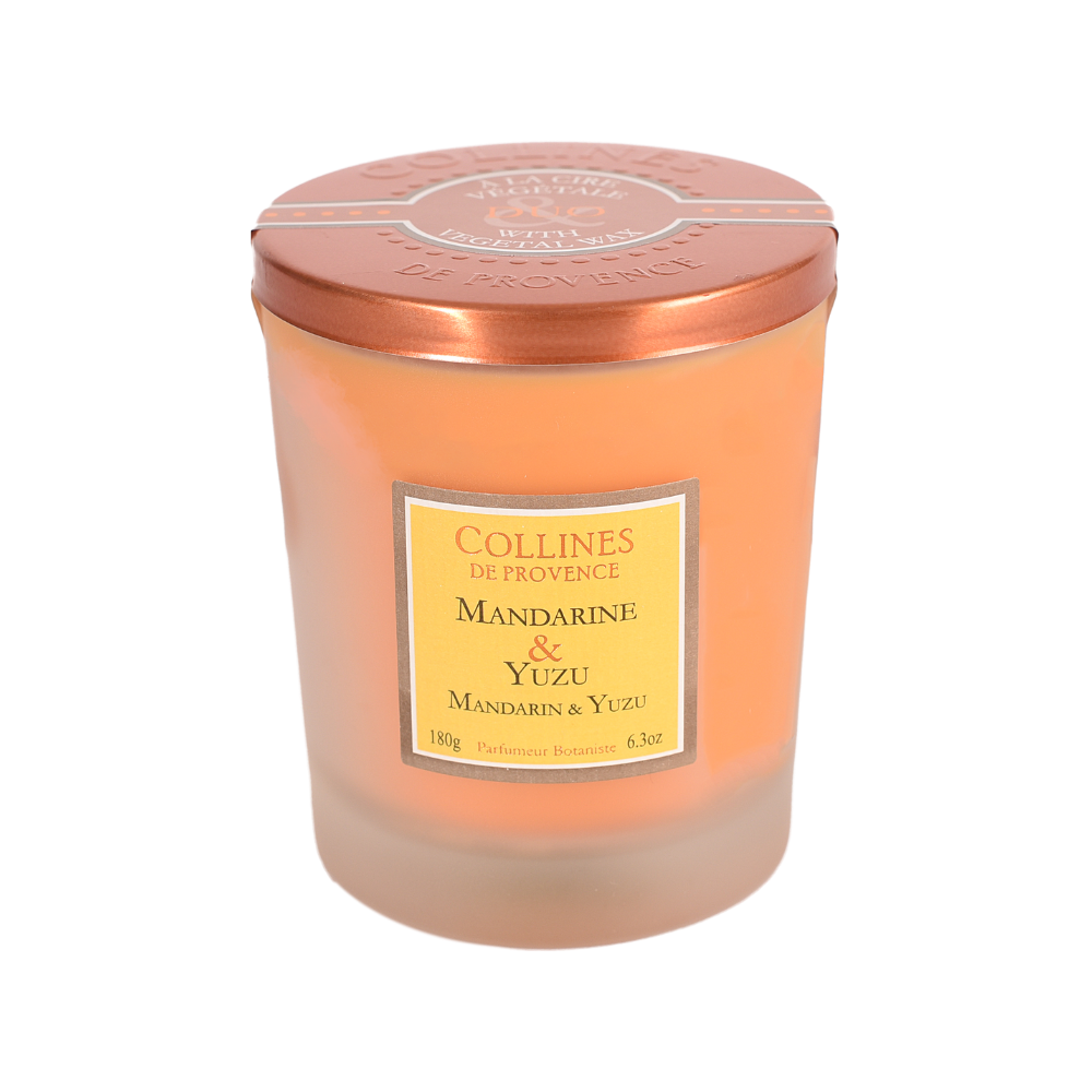 Geurkaars 180g met mandarijn en yuzu. 