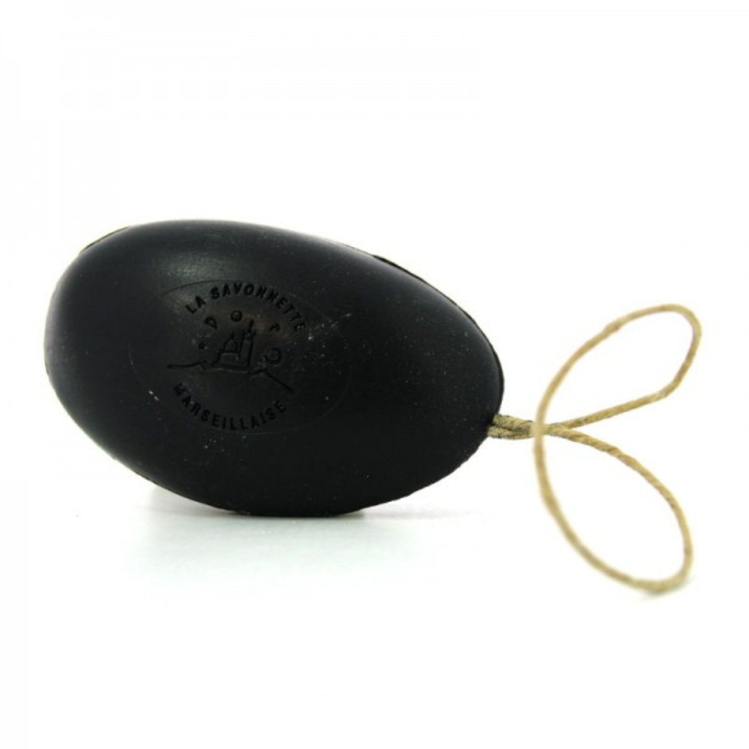 Houtskool zeepblok met koord