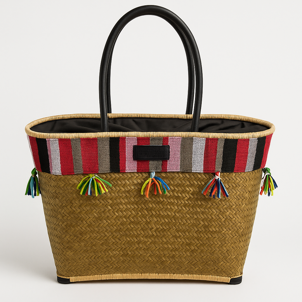 Handgemaakte Penjy mand multicolor