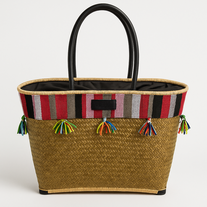 Handgemaakte Penjy mand multicolor