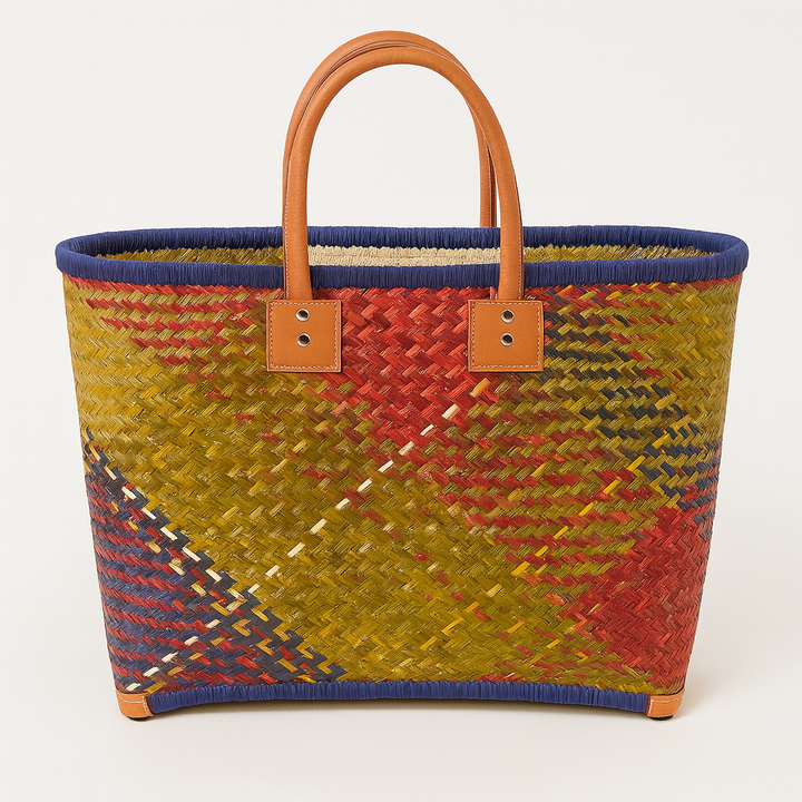 Rieten shopper multicolor xl blue