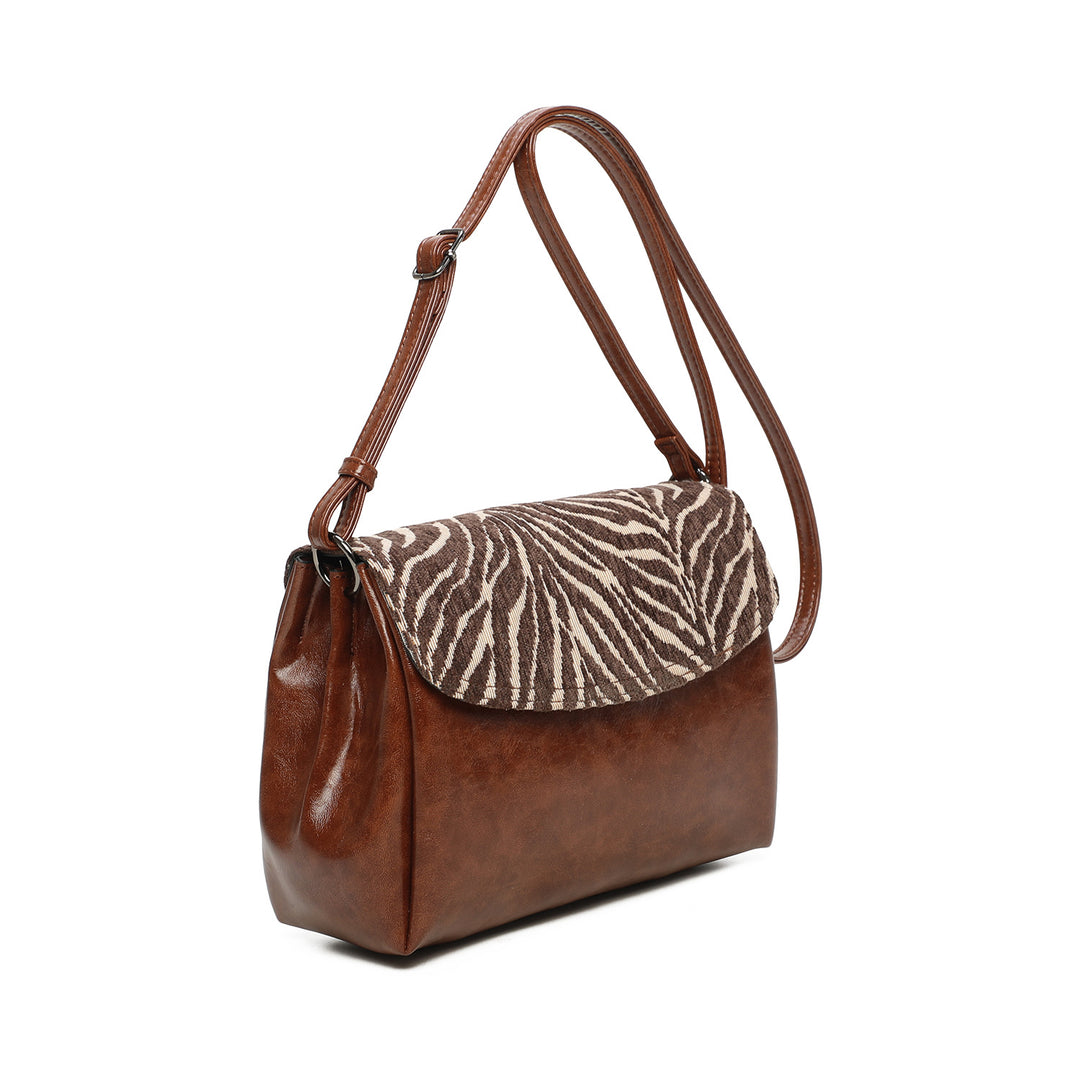 Schoudertas met dierenprint