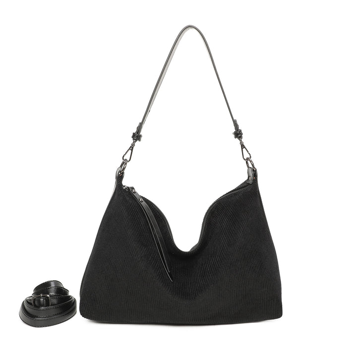 Schoudertas geribbeld